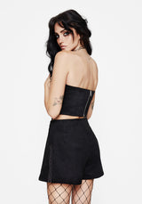 Lauma Faux Suede Corset Top