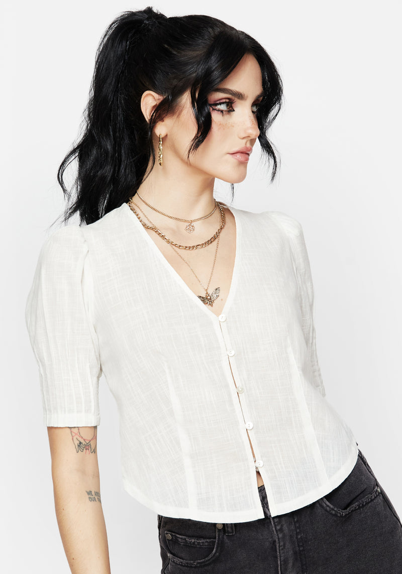 Parilia Cotton V Neck Blouse Top