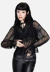 Darkwave Tie Neck Lace Blouse