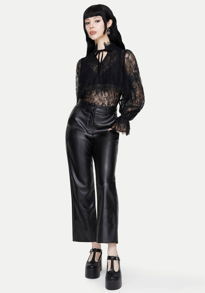 Darkwave Tie Neck Lace Blouse