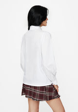 Morgaine Lace Detail Button Up Shirt - White