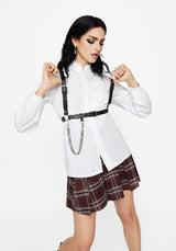 Morgaine Lace Detail Button Up Shirt - White