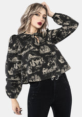 Lacelle Cotton Smock Print Blouse