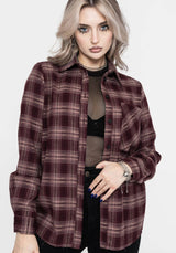 Wren Burgundy Check Oversized Shirt