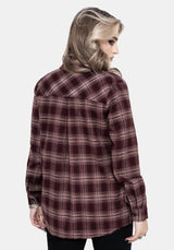Wren Burgundy Check Oversized Shirt