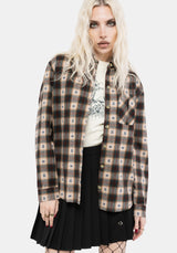 Emily Cotton Check Oversized Longline Shirt