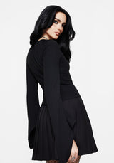 Amata Square Neck Flared Long Sleeve Top