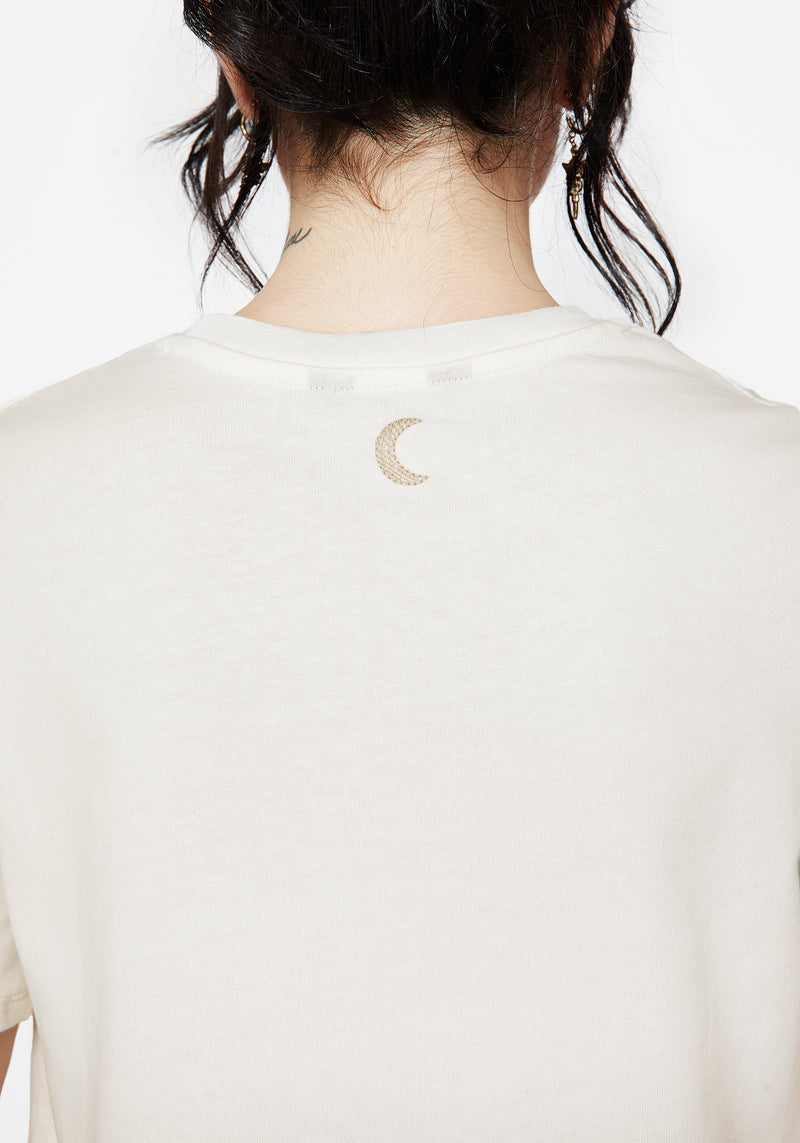 Griffinfly Cotton Embroidered Jersey Cropped T-Shirt