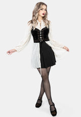 Gildra Tie Front Velour Waistcoat Corset