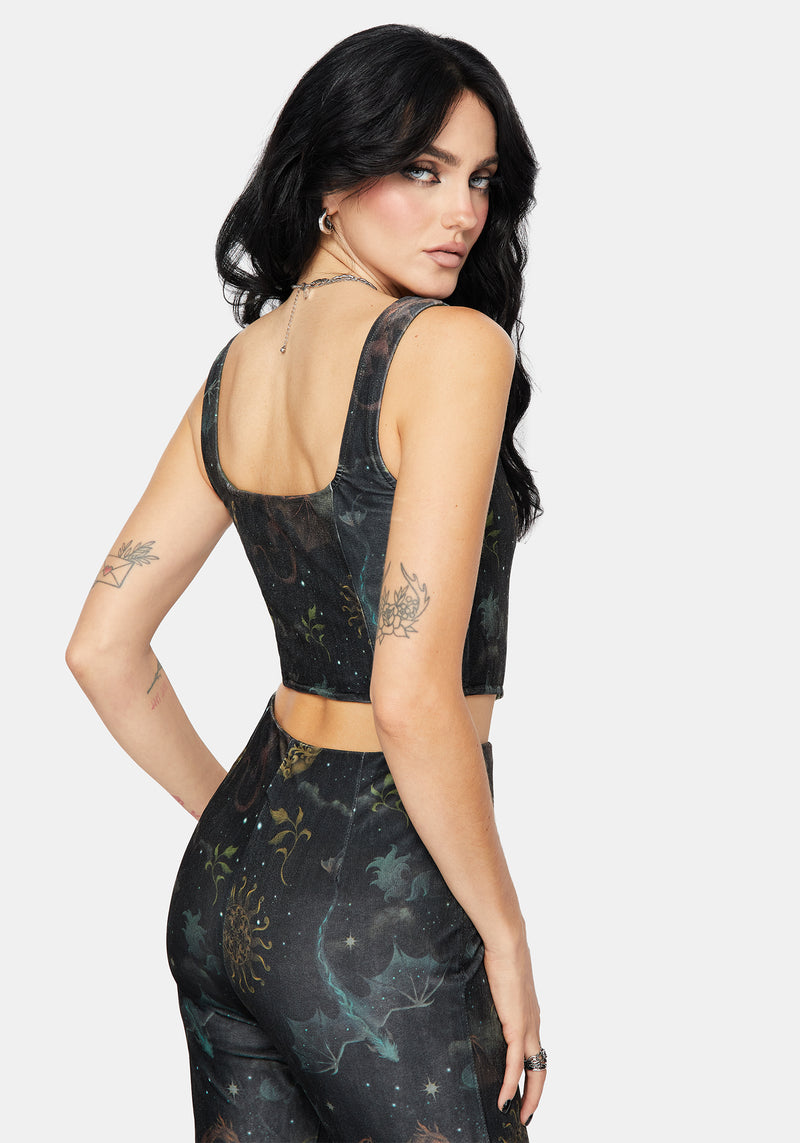 Phoenix Dragon Velour Corset