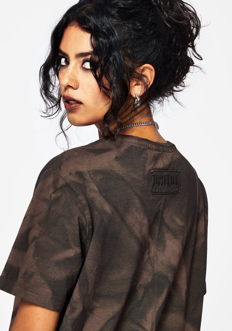 Mugwort Cotton Ombre Jersey Frill Hem Mini Dress