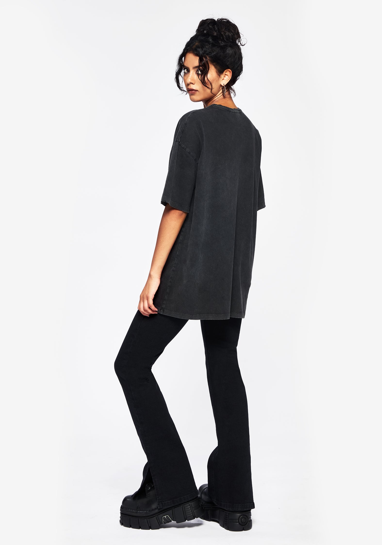 Anura Oversized Acid Wash Frog Graphic Print T-shirt