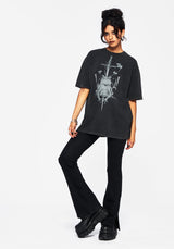 Anura Oversized Acid Wash Frog Graphic Print T-shirt