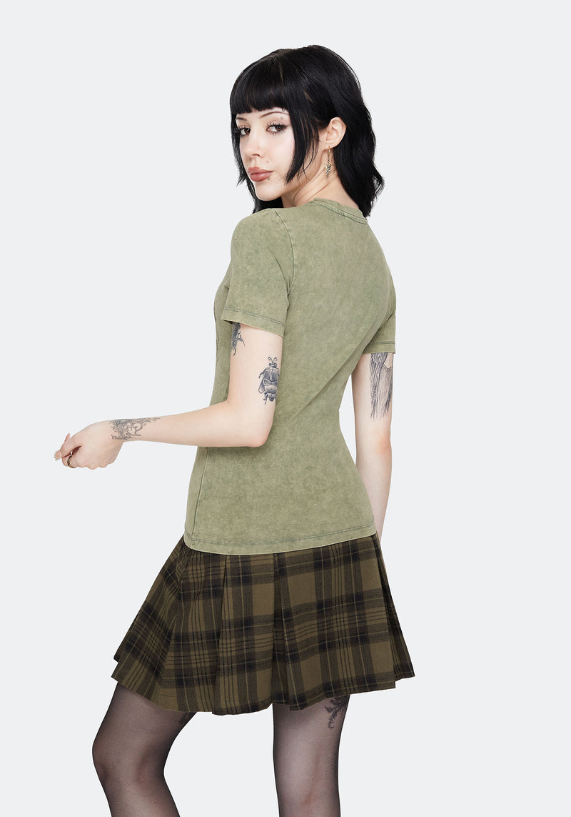 Thymus Graphic Print Fitted Cotton T-Shirt