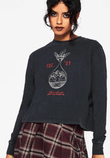 Anointing Long Sleeve Graphic Jersey Crop Top