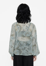 Sapphira Dragon Print Button Up Shirt