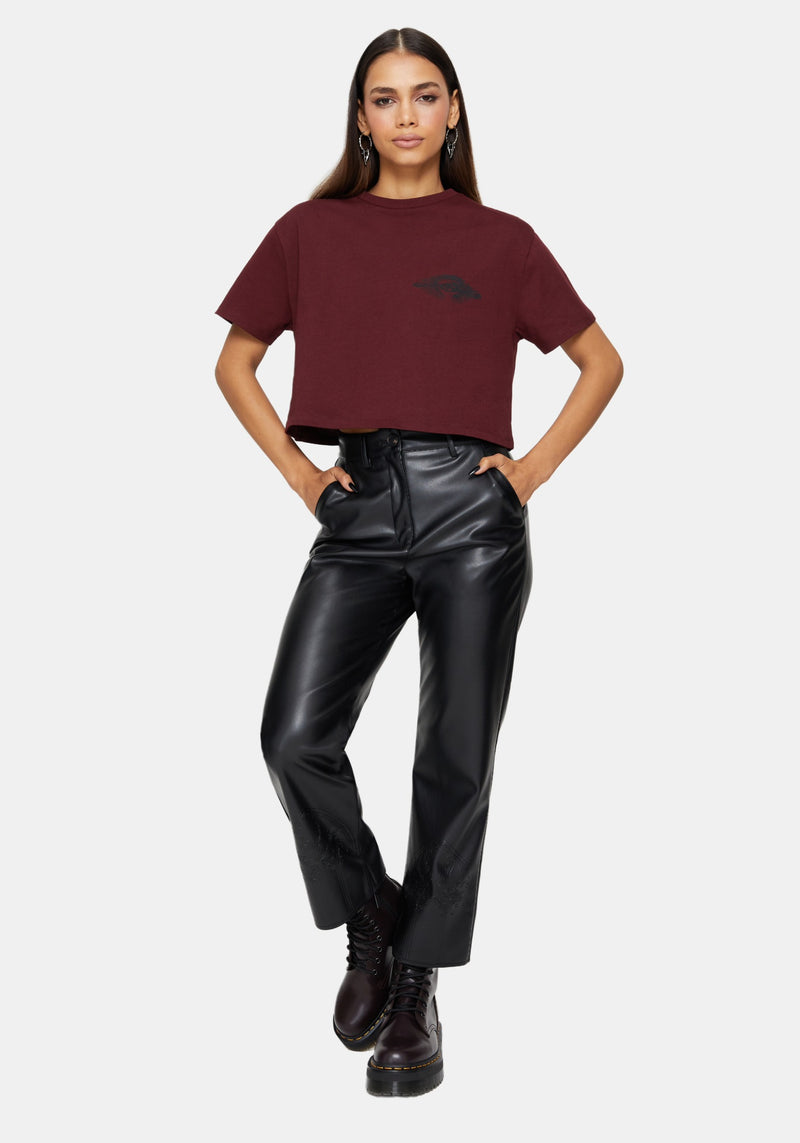 Xove Medieval Graphic Boxy Crop Cotton T-Shirt