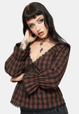 Ava Gingham Long Sleeved Blouse