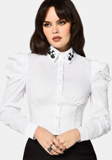 Fleux Embroidered Corset Detail Shirt