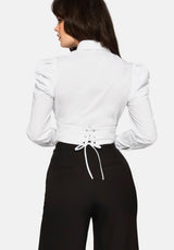 Fleux Embroidered Corset Detail Shirt
