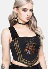 Lilet Chiffon Boho Embroidered Corset