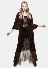 Sienna Devore Fringe Kimono