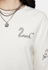 Fenrys Medieval Map Long Sleeved Cream T-Shirt