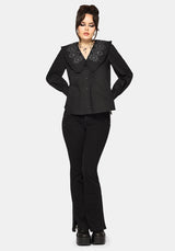 Alira Bug Embroidered Collar Long Sleeved Blouse