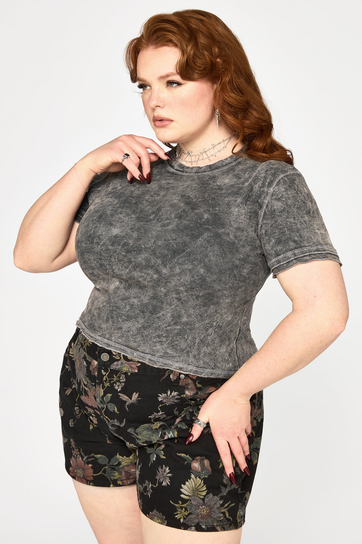 Stori Ribbed Short Sleeve T-Shirt - Black