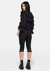 Ottie Ruffle Neck Tie Front Blouse UK 6