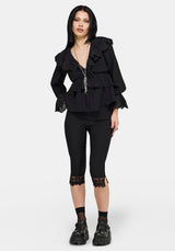 Ottie Ruffle Neck Tie Front Blouse UK 6