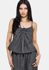 Nimira Check Ruche Hanky Hem Cami UK 6