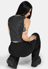 Sirrha PU Serpent Embroidered Waistcoat UK 6