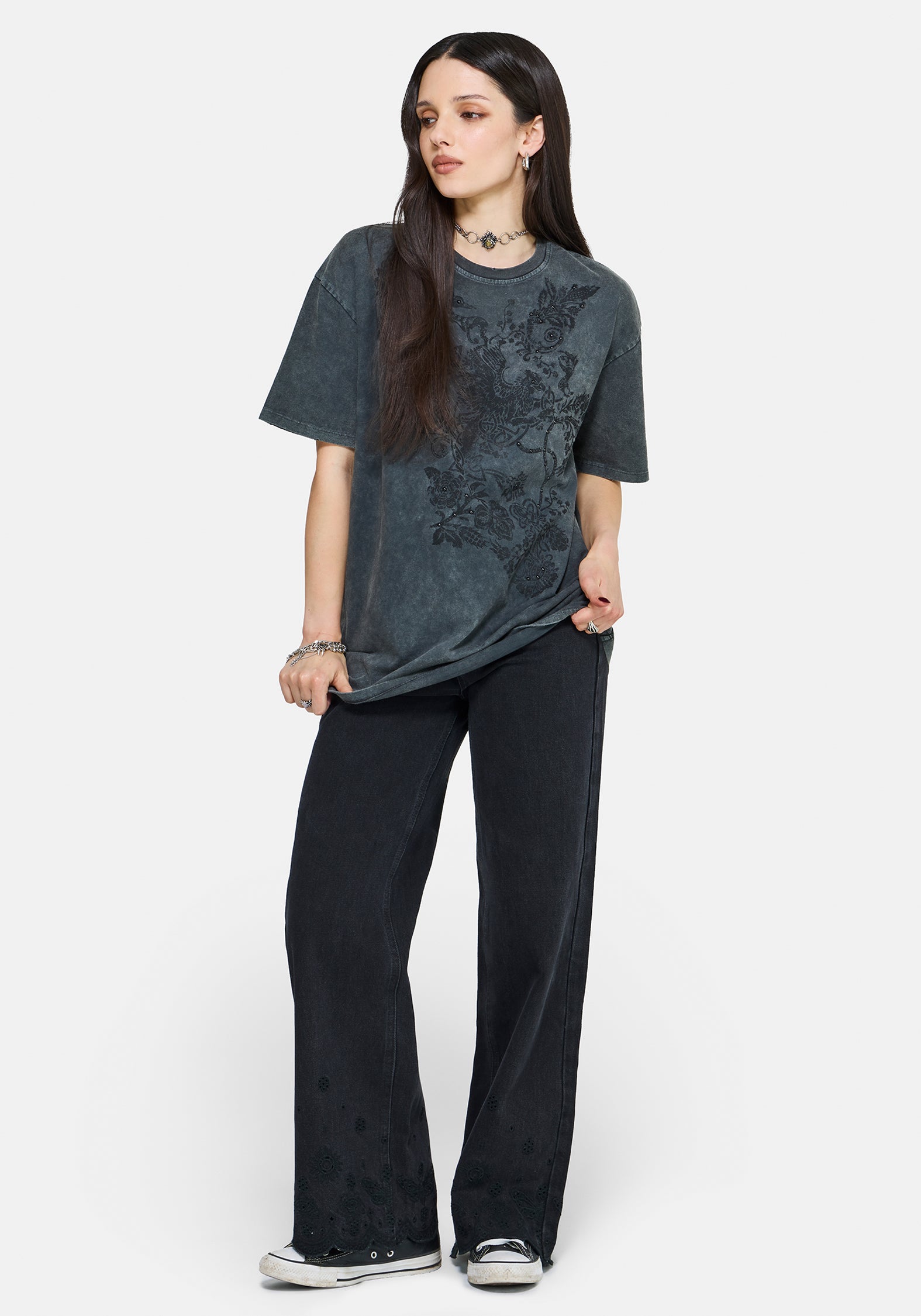 Zora Stud Oversized Short Sleeve T-Shirt