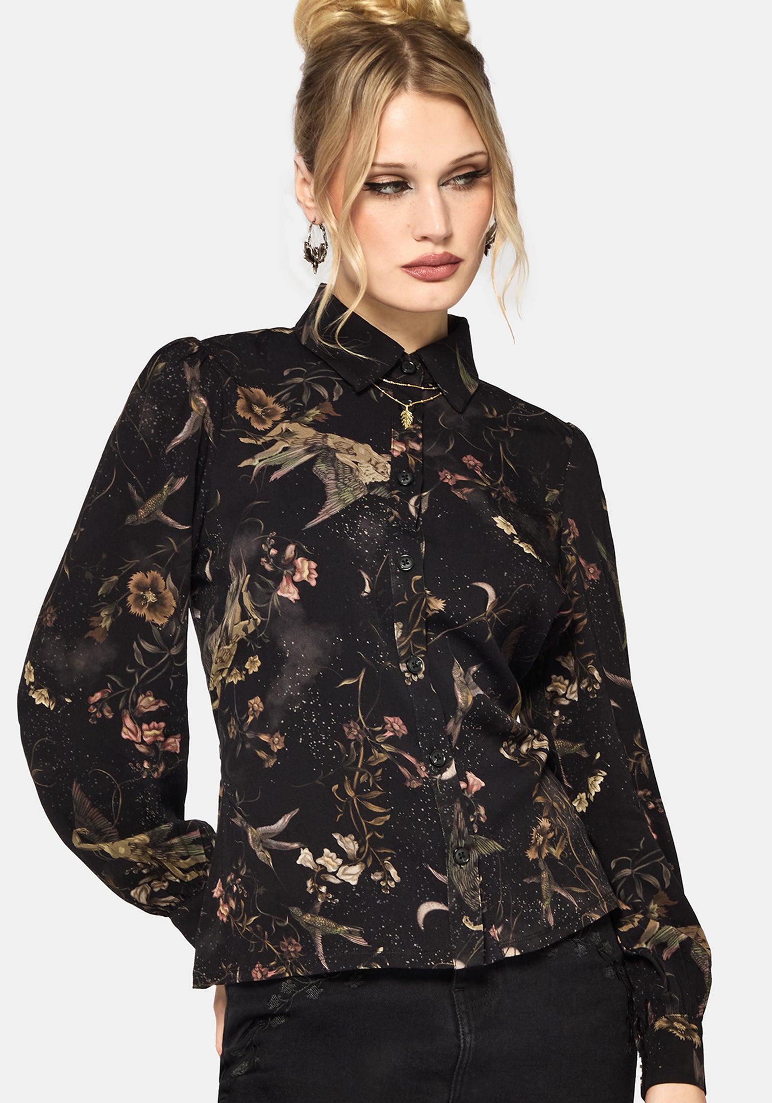 Harpyiai Print Tie Up Shirt