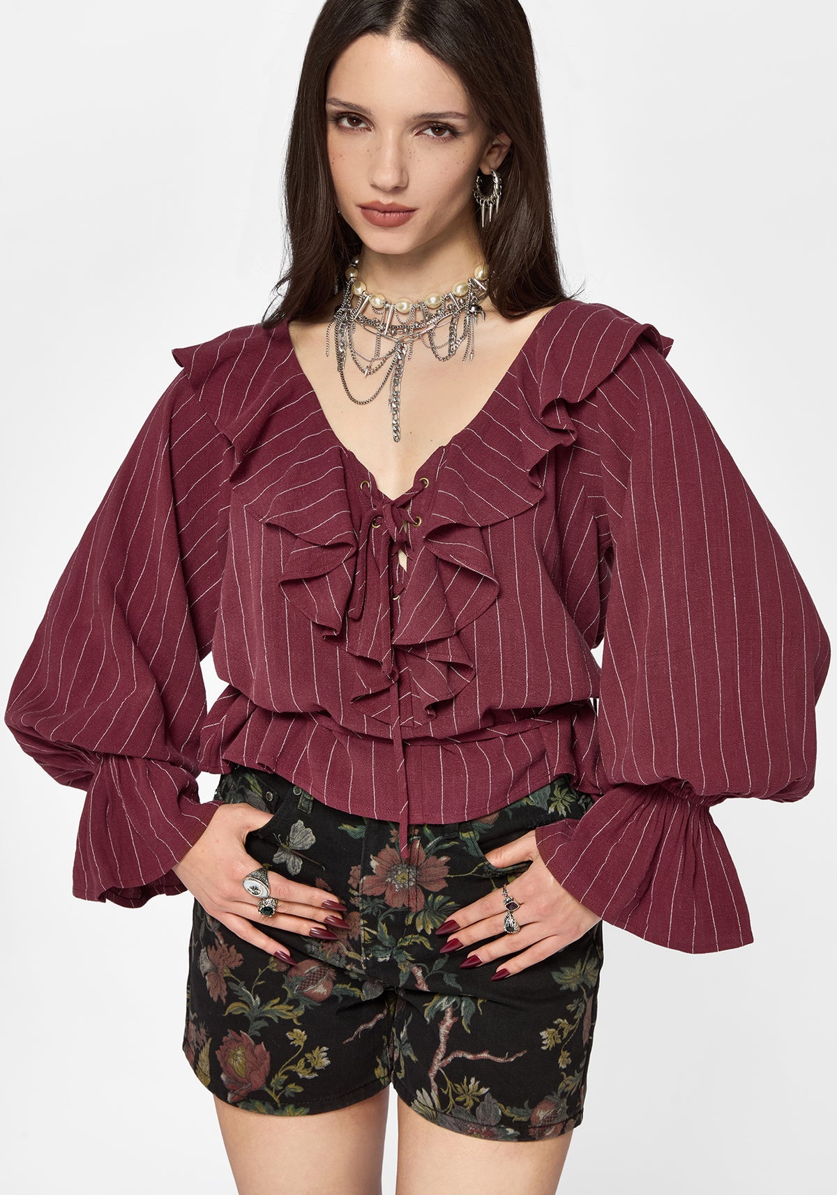 Rue Stripe Voile Pirate Blouse