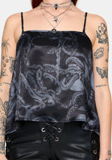 Ophion Print Backless Hanky Hem Cami