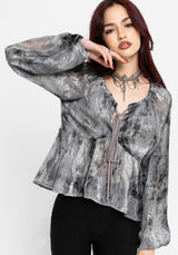 Maddie Keyhole Chiffon Halter Blouse