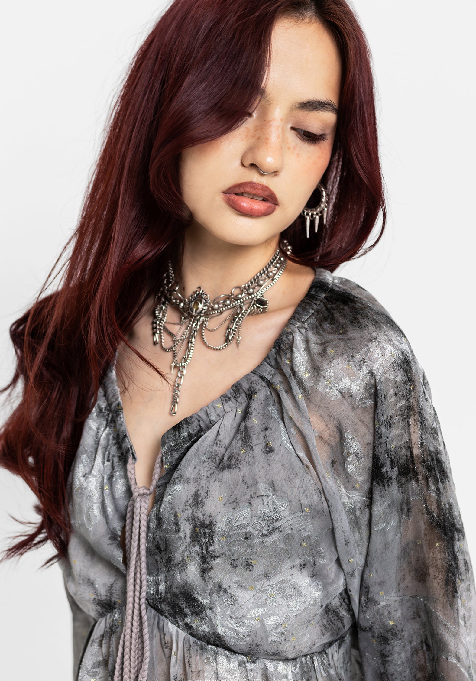 Maddie Keyhole Chiffon Halter Blouse
