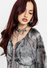 Maddie Keyhole Chiffon Halter Blouse