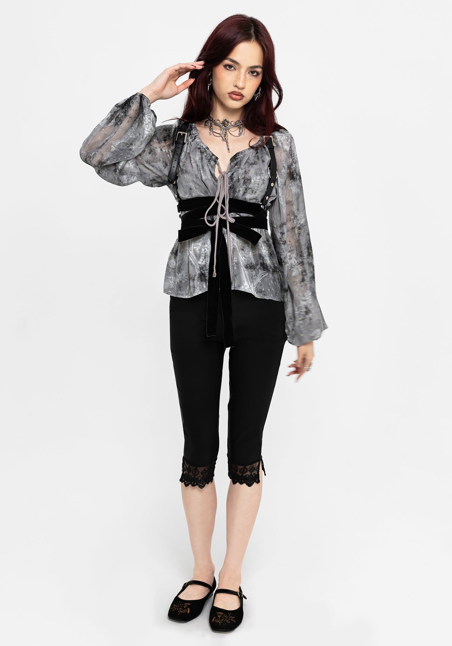 Maddie Keyhole Chiffon Halter Blouse