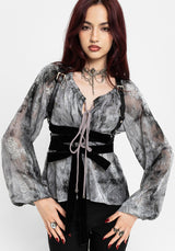 Maddie Keyhole Chiffon Halter Blouse