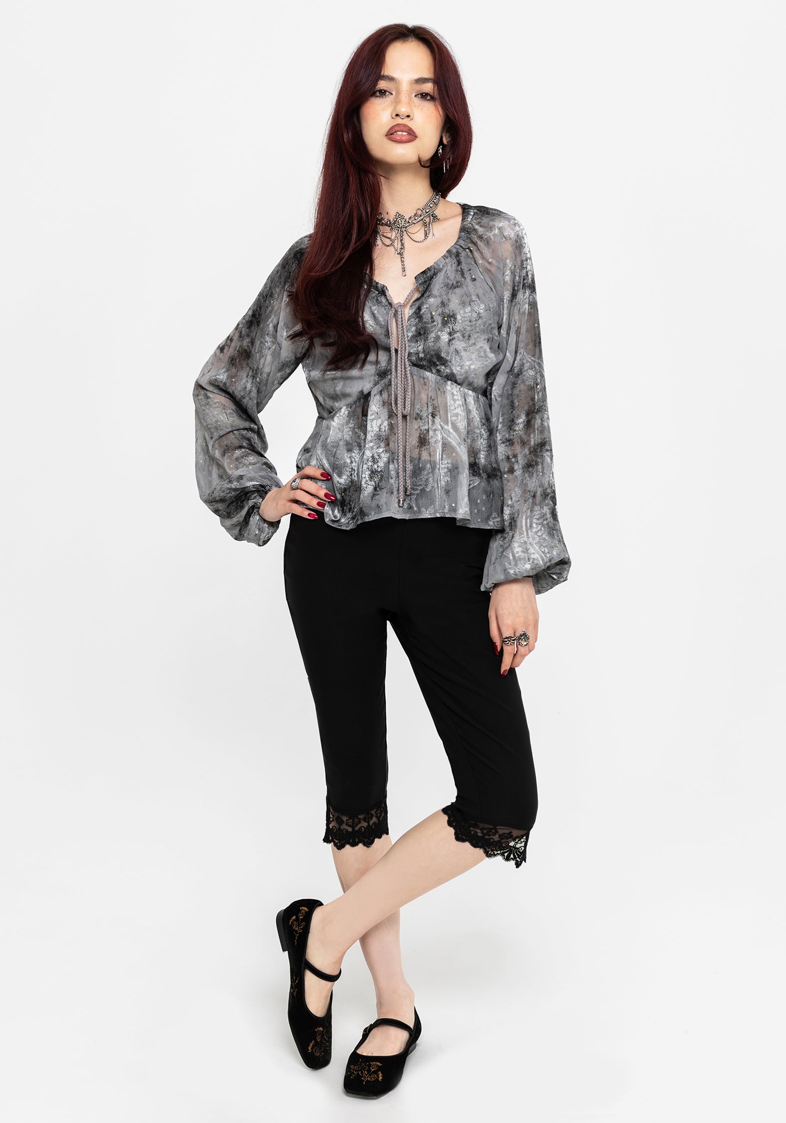 Maddie Keyhole Chiffon Halter Blouse