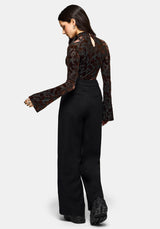 Dakota Devore Velour Flared Sleeve Top