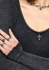 Lucera Long Sleeve Pointelle Scoop Neck Top