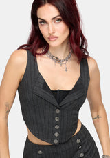 Blair Pinstripe Lace Insert Corset