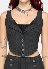 Blair Pinstripe Lace Insert Corset