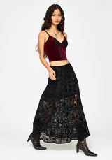 Sia Velour & Lace Bralette Top
