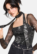 Elise Celestial Scarf Mesh Top