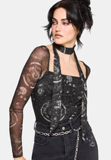 Elise Celestial Scarf Mesh Top
